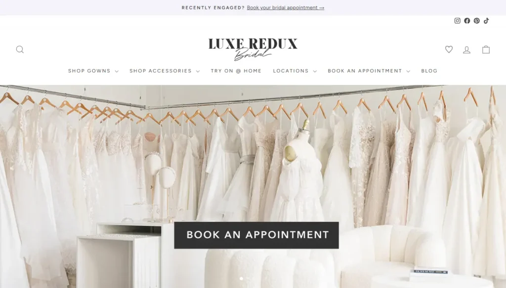 Luxe Bridal Homepage